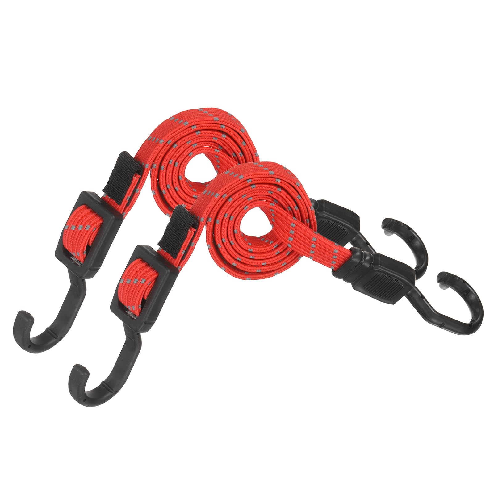 Correas elásticas con gancho ajustables de 100 cm para sujeción segura de carga, 2 uds