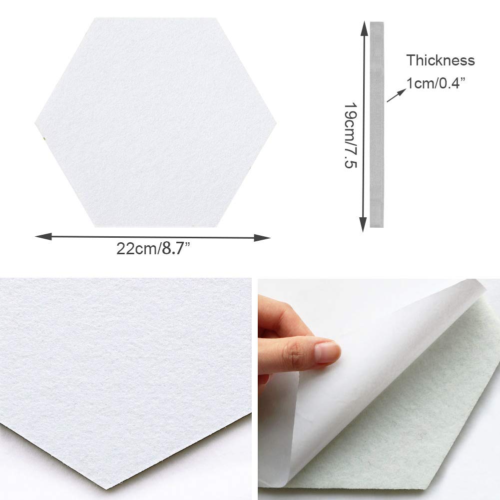 AkTop Bacheca in sughero, 30,5 x 30,5 cm, con cornice bianca, confezione da 4 pezzi, piccola bacheca quadrata per parete, mini piastrelle in sughero spesse con 16 clip in legno per scuola, casa e