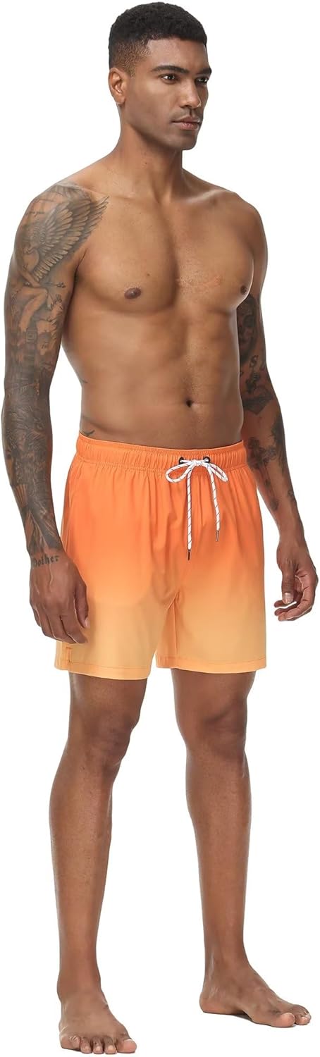 Tyhengta Men's Swim Trunks Quick Dry Bathing Suit Shorts with Zipper Pockets and Mesh Lining - Image 4
