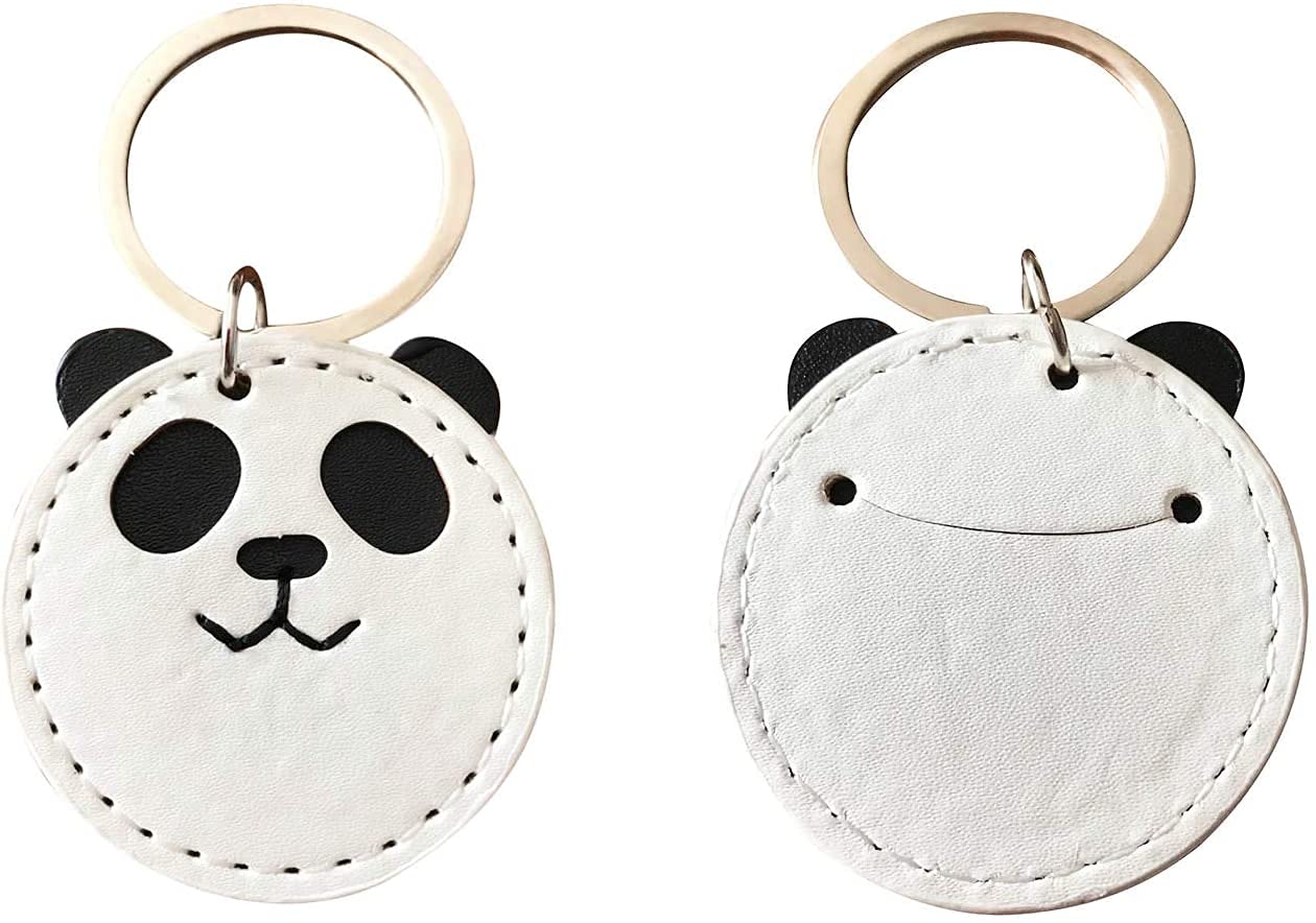 Key Ring,Handmade Leather Panda Key chain Pendant Bag Charm Car Cell Phone Decor Ornament, Gifts for He(r)