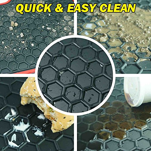 iallauto All Weather Floor Liners Custom Replacement for Ford Mustang 2015 2016 2017 2018 2019 Heavy Duty Rubber Car Mats Front and Rear Seat Vehicle Carpet-Full Black Odorless