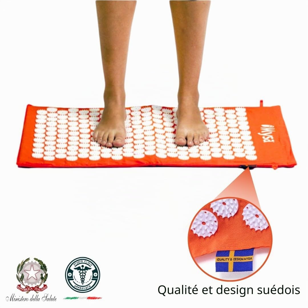 MAGNETIC MYSA Tapis d'Acupression et Magnétothérapie ECO en Fibres Naturelle pour Mal de Dos