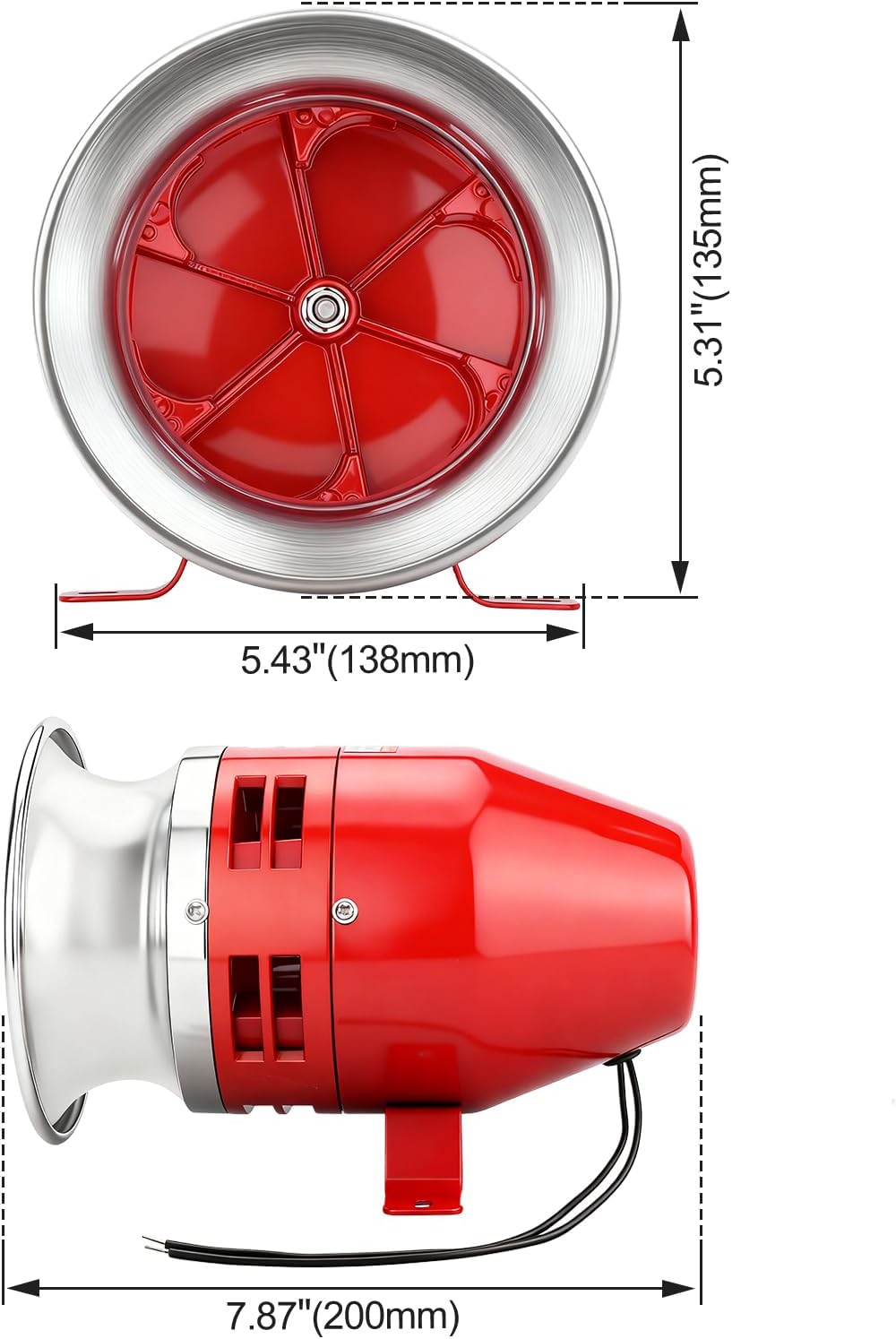 Baomain MS-390 110V AC 0.93A Motor Siren - 125dB Industrial Alarm with Metal Housing for Security Systems & Emergency Alerts