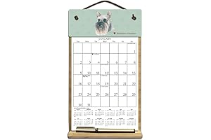 7" x 12" Wooden Refillable Dog Calendar Holder with 2023 Mini Schnauzer Calendar