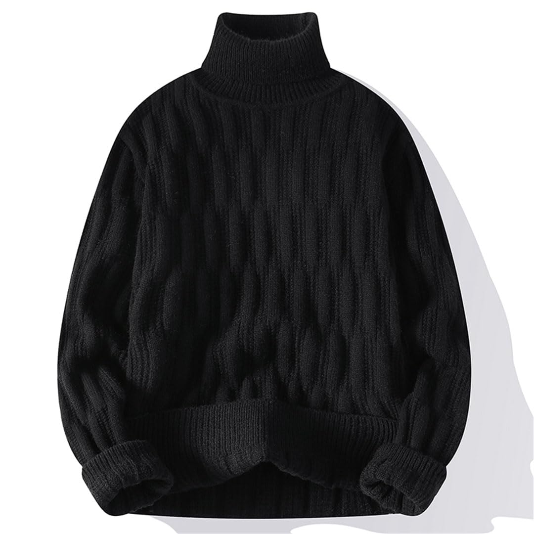Maglione da uomo a collo alto lavorato a maglia pullover casual