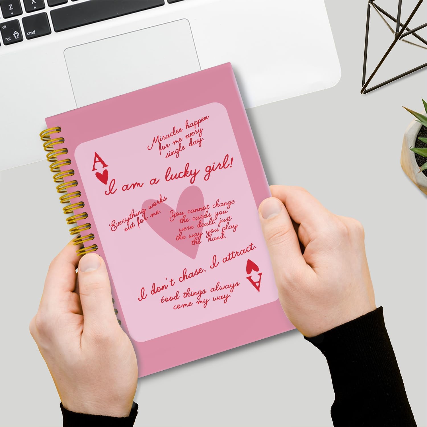 LiTiu Pink Spiral Journal Notebook,Coquette Girly Style Notebook for Teen Girls Women,Preppy Trendy Funky Hardcover Spiral Notebook,80 Sheets 5.8x8.3 - Image 4