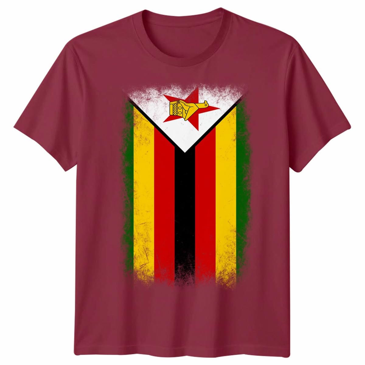 D&T Zimbabwe Faded Flag Unisex T Shirt Zimbabwean Football Jersey Gift Unisex S Burgundy