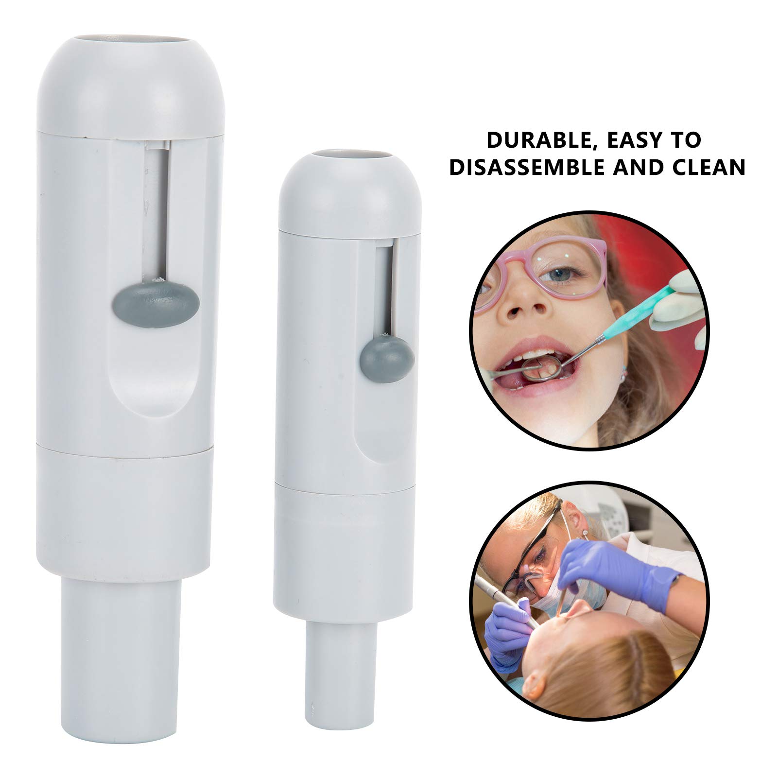 2 pezzi Aspirasaliva dentale, valvole adattatrici di aspirazione Set di ugelli adattatori deboli e robusti,Plastica manico di aspirazione dentale Adattatore tubo di aspirazione HVE SE vuoto