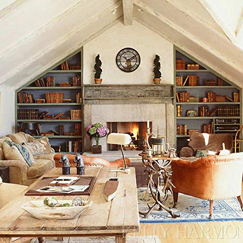 Wood Deer Clocks For Living Room Round Silent Wall Clock Vintage Decoration Time Clocks Home Kitchen School Office Wall Clocks Battery Operated By 12 Inches #TOP5