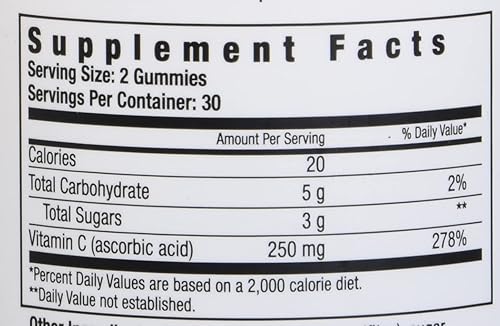 Miniatura 4 de NutritionWorks - Gomitas de vitamina C de 250 mg, apoya la salud inmunológica, repletas de potentes antioxidantes, 60 gomitas