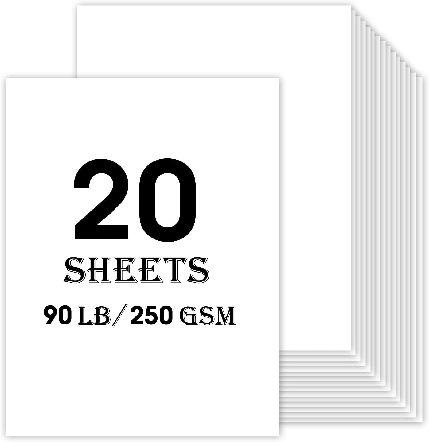 20Sheets 11 x 14 White Cardstock Paper, Thick Card stock for Cricut, Large Construction Paper for Card Making, Scrapbooking, Craft 80 lb / 230 gsm (white)