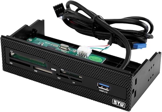 PC Front Panel Multi-Function USB 3.0 Hub Card Reader Supports M.2, MS, XD, CF, TF for Computer - High Speed Internal Card Reader
