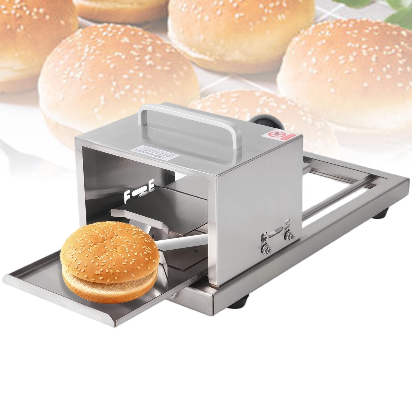 ExoticaBlend Commercial Bread Slicer with Stainless Steel Blade for Homemade Bread and Bagels – Adjustable Thickness for Precise, Even Slices – Includes 1 Extra Blade