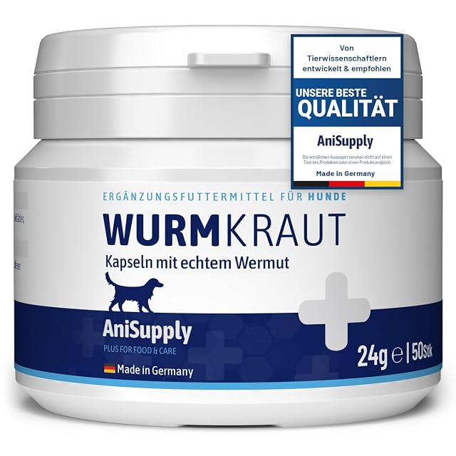 Animal Supply AS Worm Guard - Cápsulas con Hierba de Gusano, Alternativa para Perros 50 Comprimidos