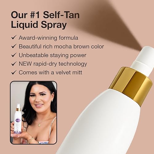 Miniatura 2 de Fake Bake Líquido autobronceador impecable, sin rayas, brillo natural de larga duración para todos los tonos de piel, bronceador sin sol, incluye