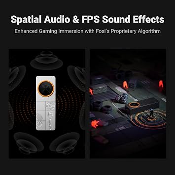 Fosi Audio DS3 USB-C DAC Amp Dongle, Portable Headphone Amplifier with Gaming 7.1 Spatial Audio, ES9039Q2M XMOS POWERED, DSD512, 3.5mm Single 4.4mm Balanced, Hifi Amps for PC/Phone/PS5/Switch (Sliver)