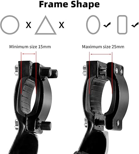 Miniatura 3 de ROCKBROS Soporte de bicicleta ajustable para bicicleta, soporte trasero para bicicleta, soporte lateral de aleación de aluminio, soporte para