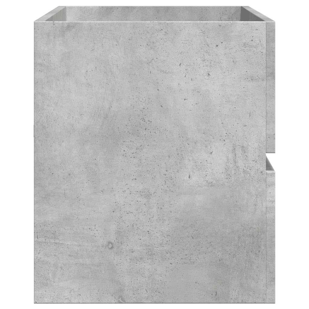 Mobile sottolavabo grigio cemento in legno 100 x 38,5 x 45 cm con spazio portaoggetti sospeso, set di mobili da bagno, impermeabile, salvaspazio, per piccoli bagni