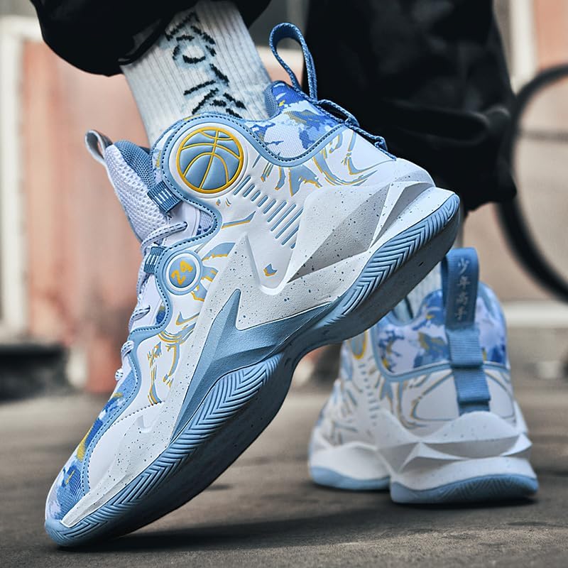 Kids Basketball Shoes, Running Walking Shoes Breathable Comfortable Boys Sneakers for Little/Big Kids