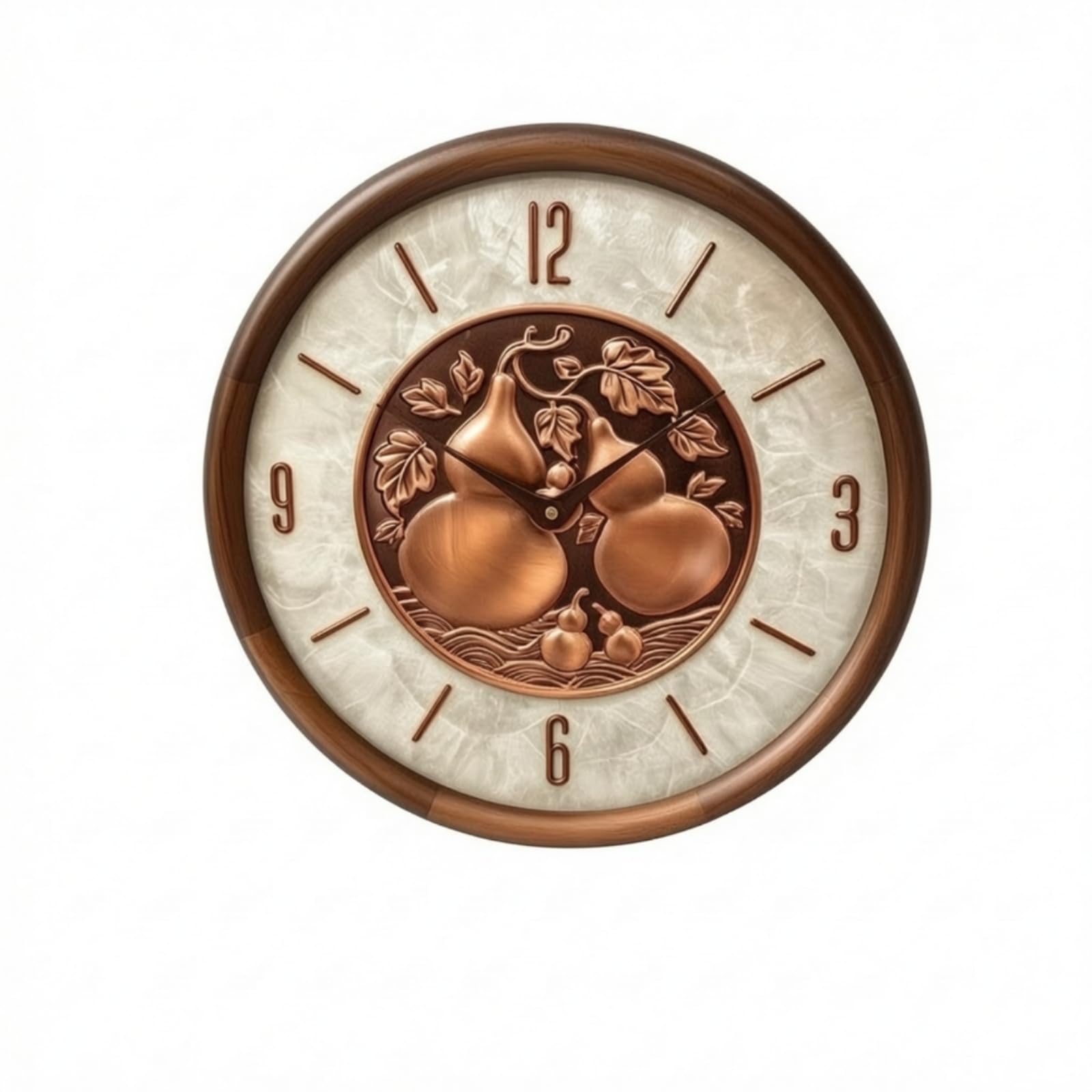 Orologio con Cornice Effetto Legno Decorativo Orologio da Parete Rotondo Retrò per Ufficio, Five Blessings