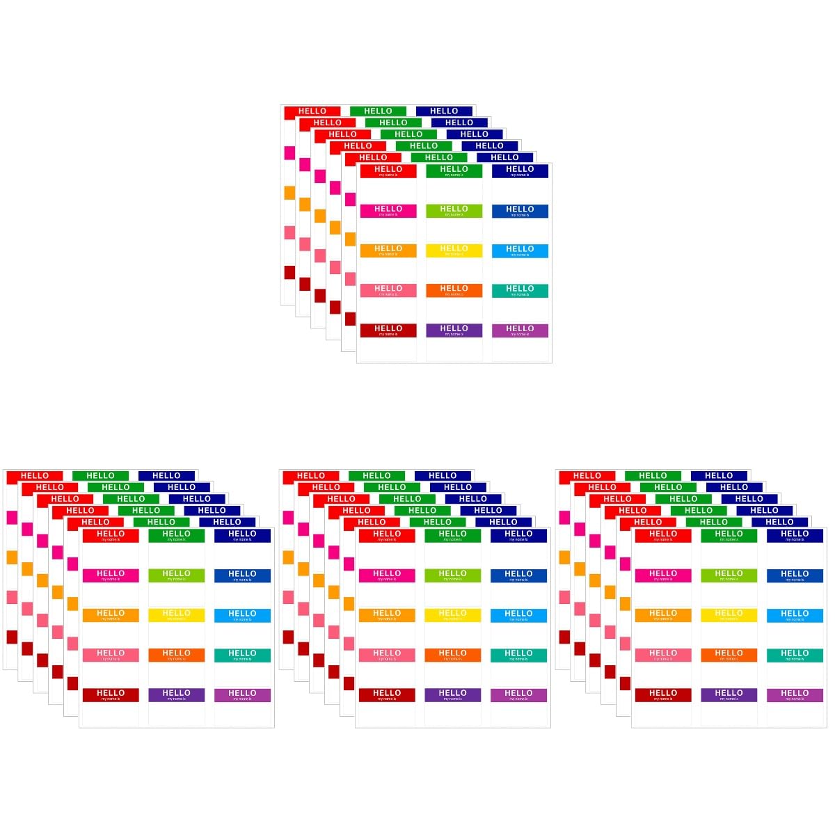 jojofuny 80 Blatt Bunte Namensetiketten Farben Selbstklebend mit Beschreibbaren Aufklebern für Schule Büro Zuhause Praktische Mehrzweck Label zur Einfachen Kennzeichnung und Organisation