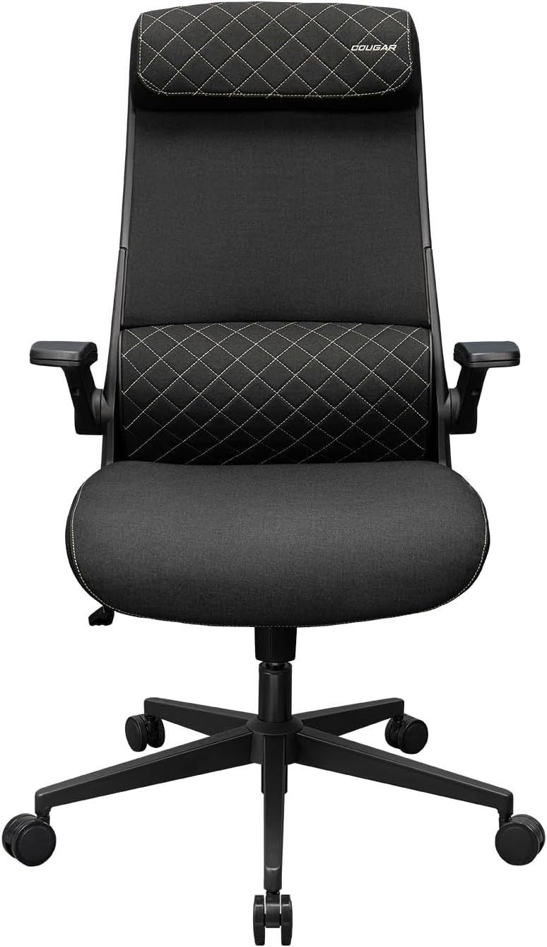 Stryder Gaming Chair, Low Profile, Wider Adjustable Headrest, Multi-Density Foam Seat, Folding Armrests, Ergonomic Contoured Lumbar Support (Black)