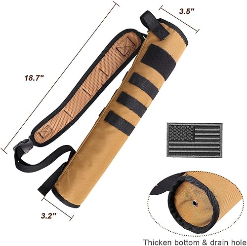 Miniatura 26 de KRATARC Carcaj de flechas traseras ligeras de doble uso, plegable, compacta, con sistema Molle para disparar al blanco Negro - Diámetro 4 pulgadas