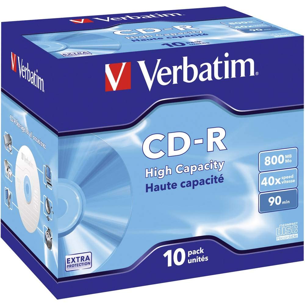 Amazon.com: Verbatim 43428 800MB DataLife CD-R - Jewel Cased 10