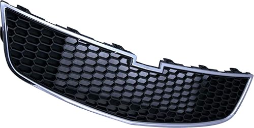 Miniatura 2 de Evan Fischer Rejilla de parachoques compatible con Chevrolet Cruze Sedan 2011-2014 carcasa cromada con inserto negro plástico frontal GM1200624