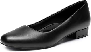 Women's Pumps Low Chunky Closed Toe Heels for Women Comfortable Casual S...