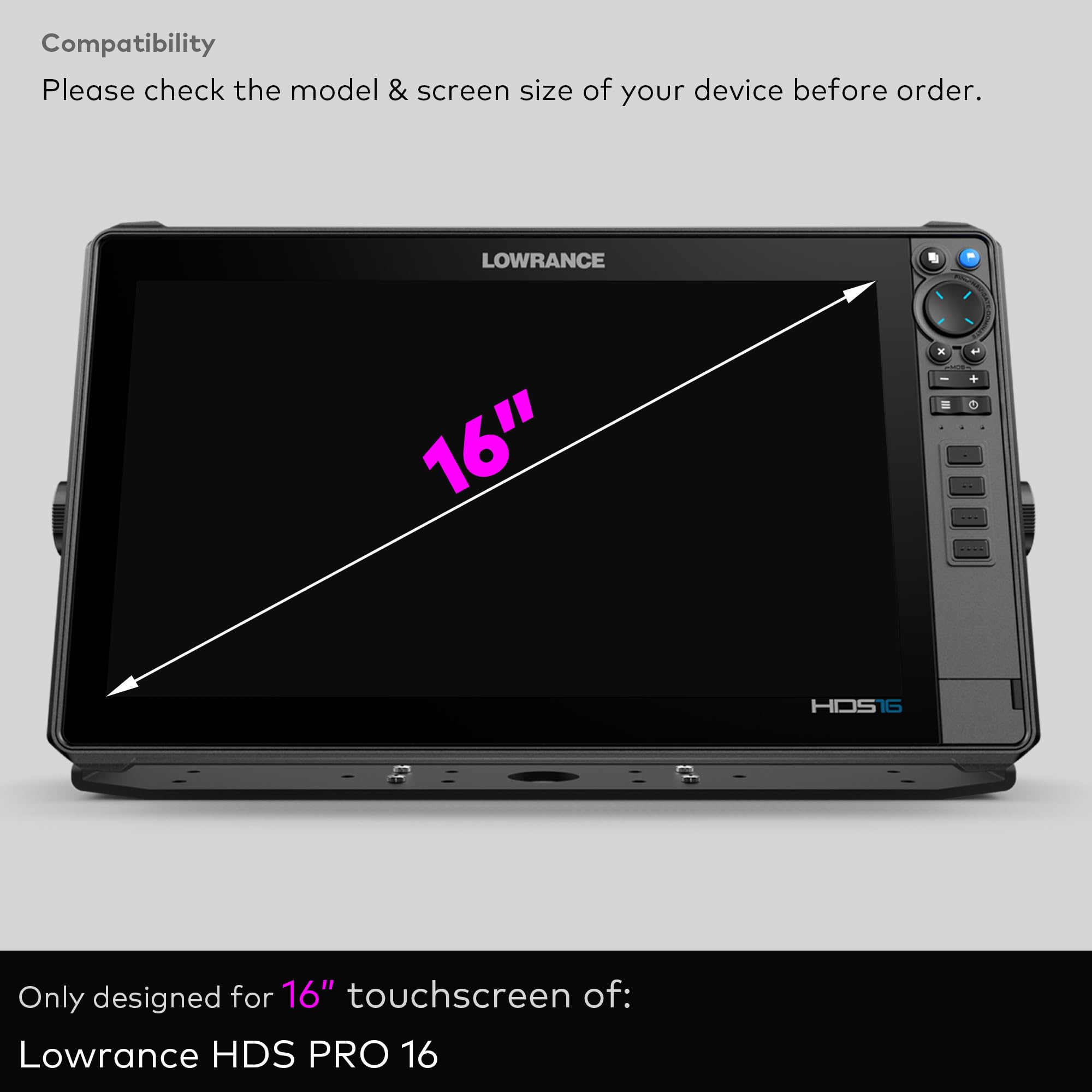 Protector de pantalla de vidrio templado para Lowrance HDS PRO, buscador de peces con pantalla táctil de 16 pulgadas, accesorio resistente a arañazos (HD Claro)