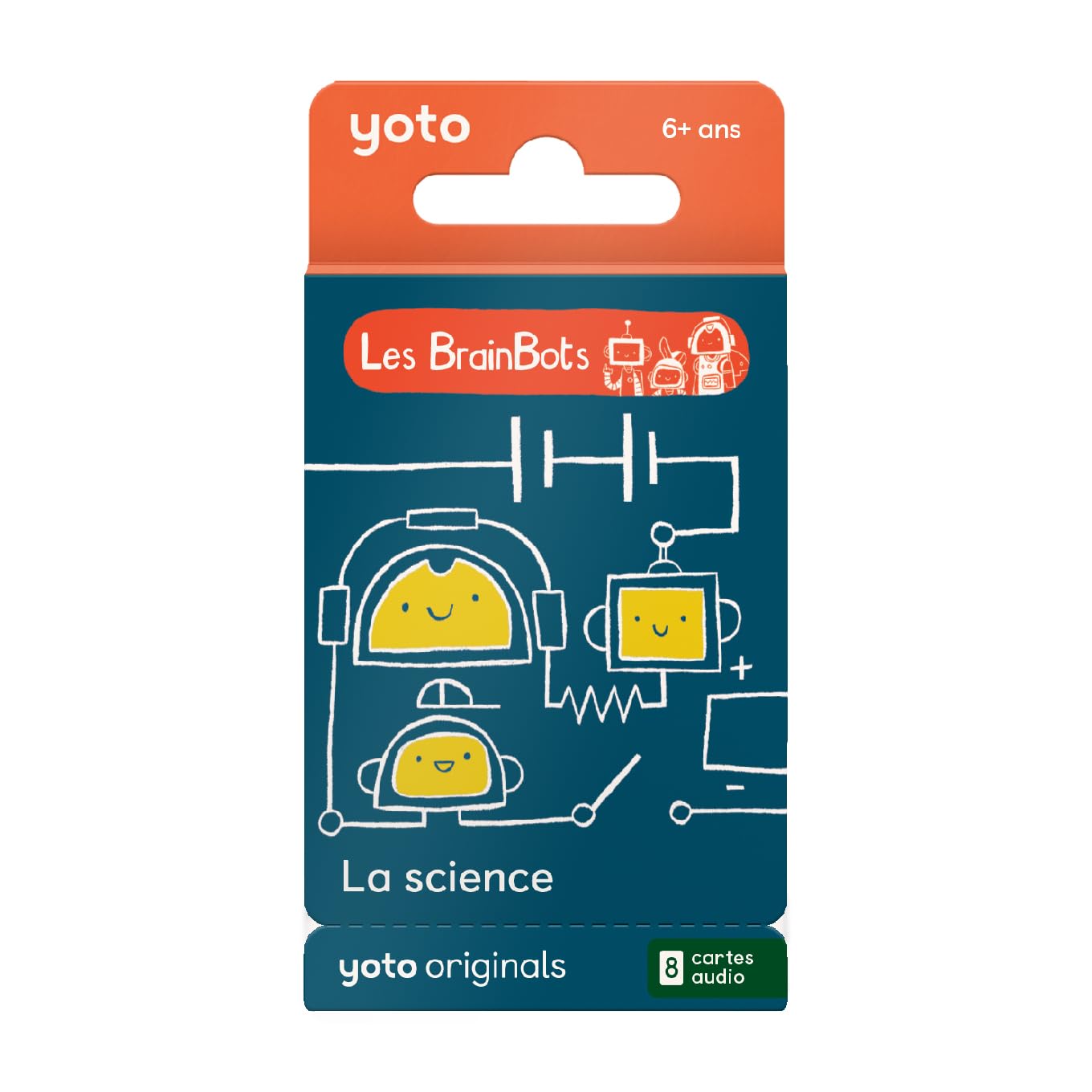 Yoto - Pack Les BrainBots : la Science - 8 Cartes Audio pour Enfant en français à écouter sur conteuse veilleuse et boîte à Histoires Player et Mini, Premiers documentaires 6-10 Ans
