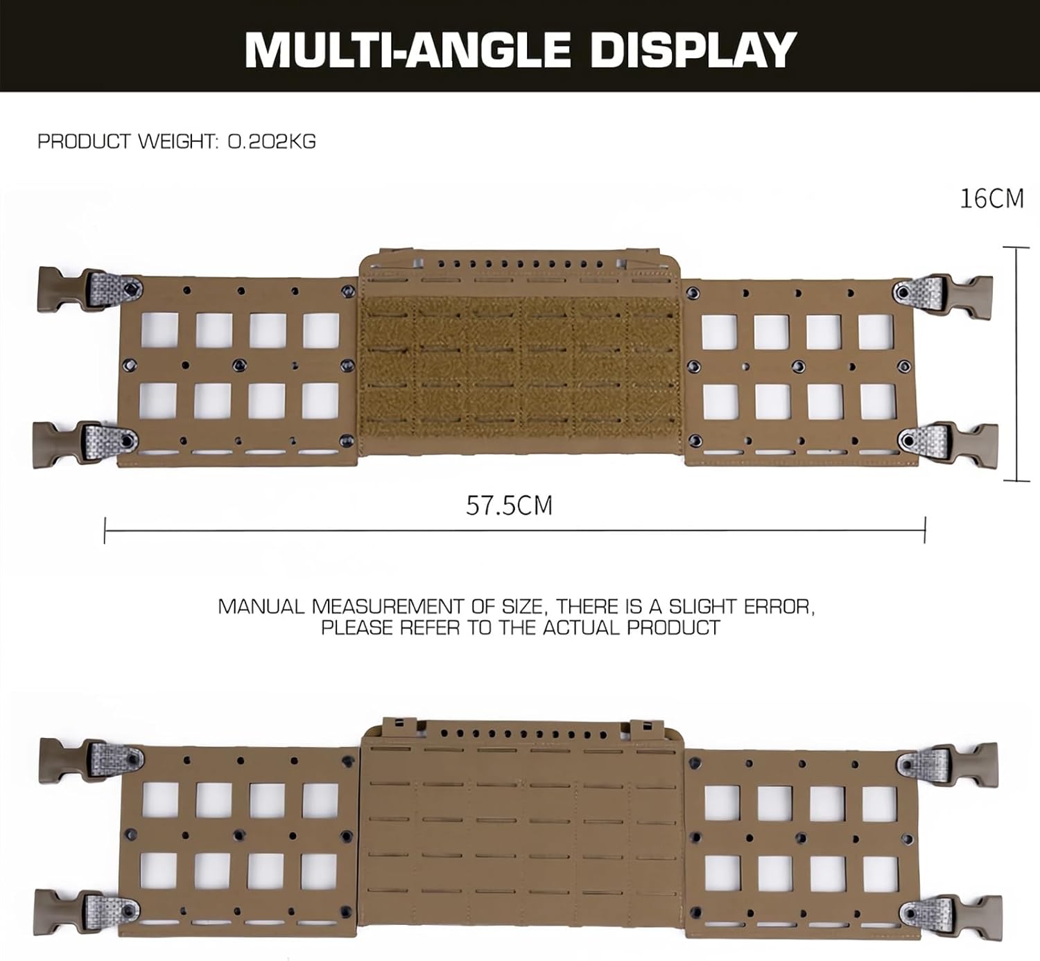 Gen3 Tactical Chest Rig Rapid Expansion MOLLE Loading Mounting Plate, Radio MAG Pouch Expander Wing