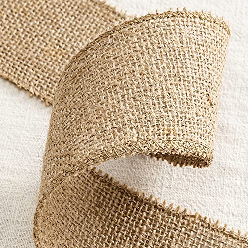 Ipegtop Natural Burlap Ribbon, 2.5 Inch Wide 30 Yards Natural Jute Burlap Fabric Craft Ribbon Roll For Home Decor, Gift Wrapping, Diy Crafts, Christmas Wedding Decoration #TOP18