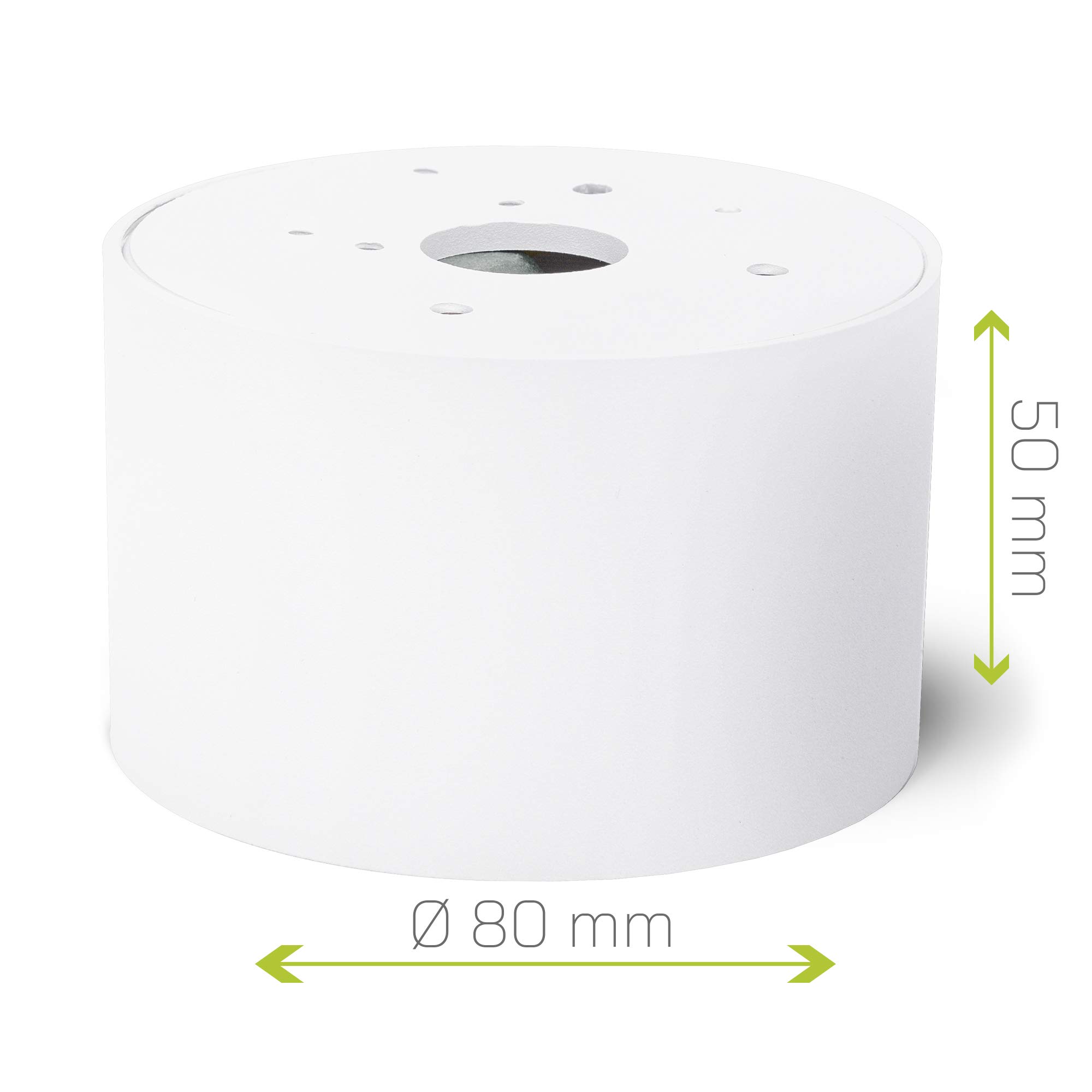 linovum SMOL Aufbauspot 4er Set weiß flach schwenkbar Smart LED WLAN RGBW | Vier smarte Deckenspots weiß - nur 50mm hoch, schwenkbar, per App & Alexa steuerbar, RGB-Farblicht, fürs Wohnzimmer, ohne Hub