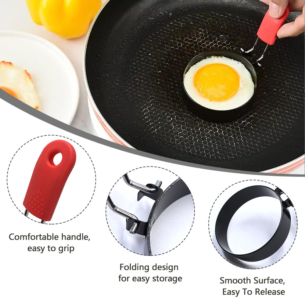 4 Pièces Anneau à Oeuf Moule Pancake Anneaux à œufs En Acier