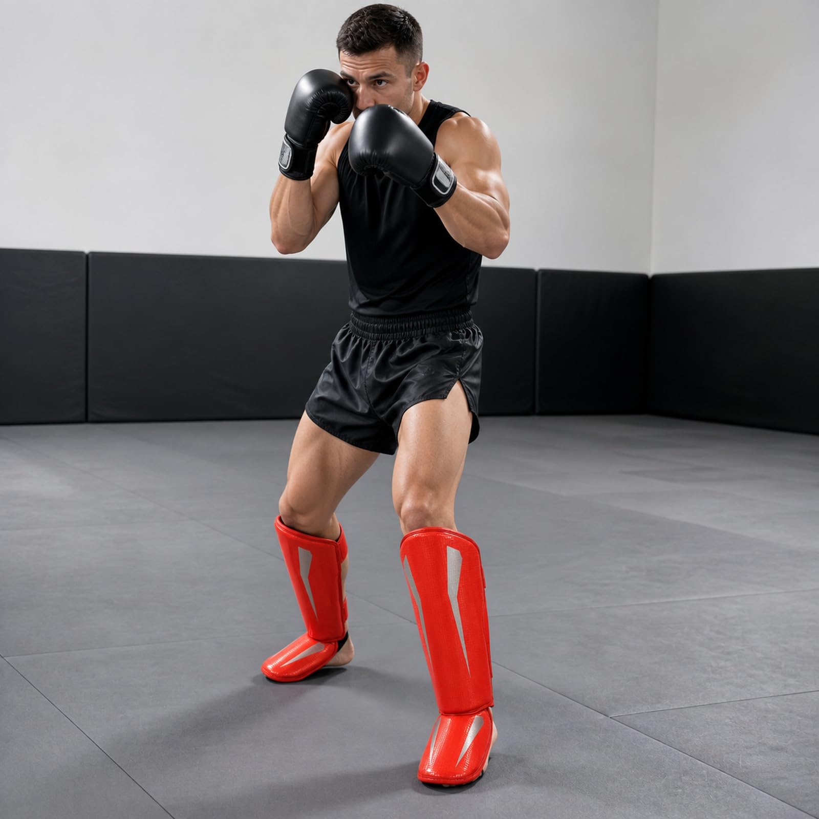 Ochraniacz na cholewkę, goleni do boksu, piszczele bokserskie, Muay Thai, regulowane, wygodne, oddychające, do boksu, taekwondo, sportów walki, codziennego treningu