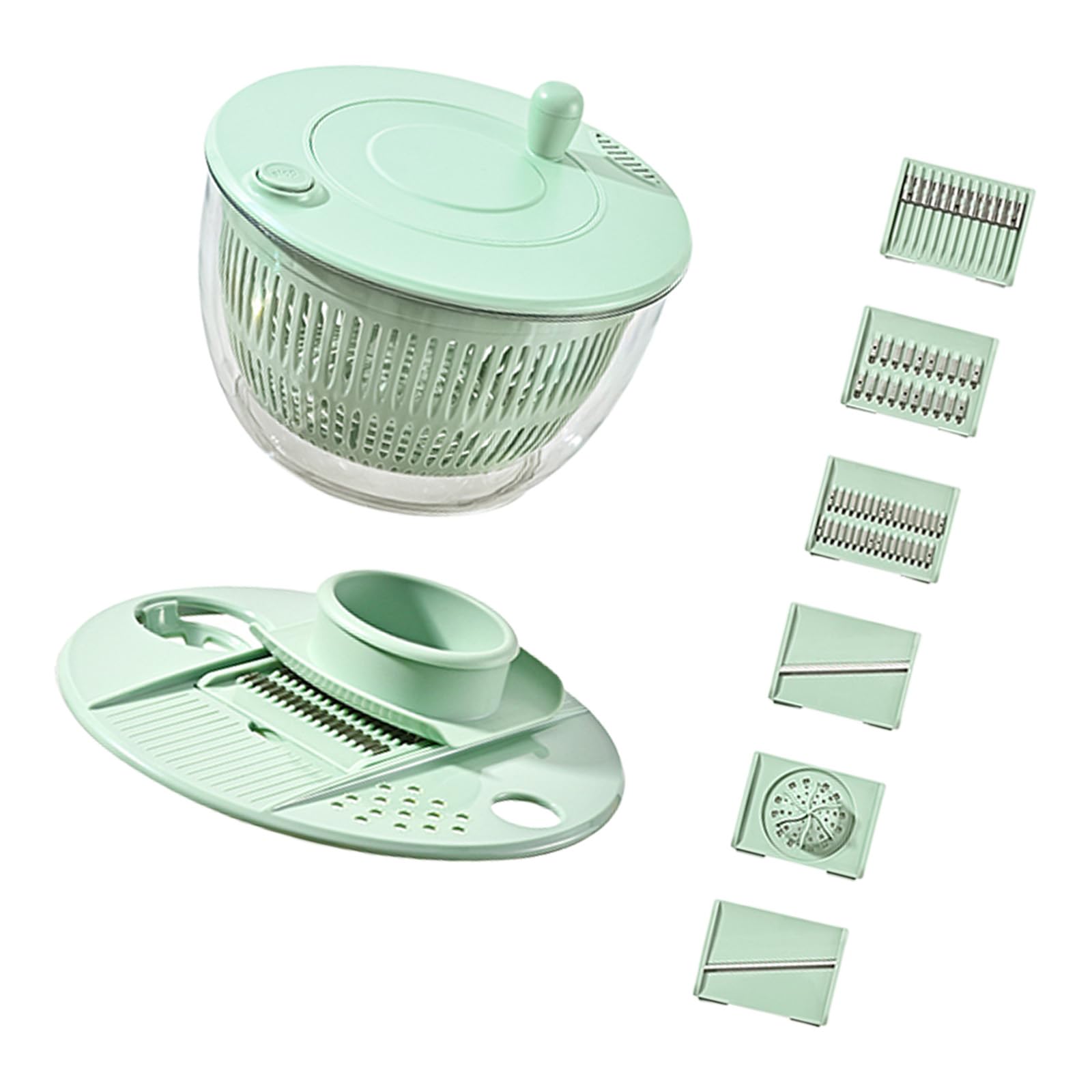 Salad Spinner with 304 Stainless Steel Basket, Efficient Vegetable Fruit Drying Kitchen Tool Double Layer Salad Spinner