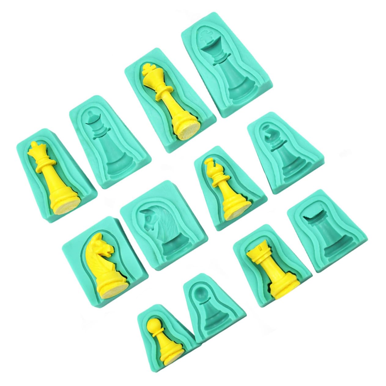 Alipis Molde de Silicona para Fondant Diseño de Ajedrez, 12 Piezas Ecológicas y Seguras para Hornear Tartas y Chocolate Creativo