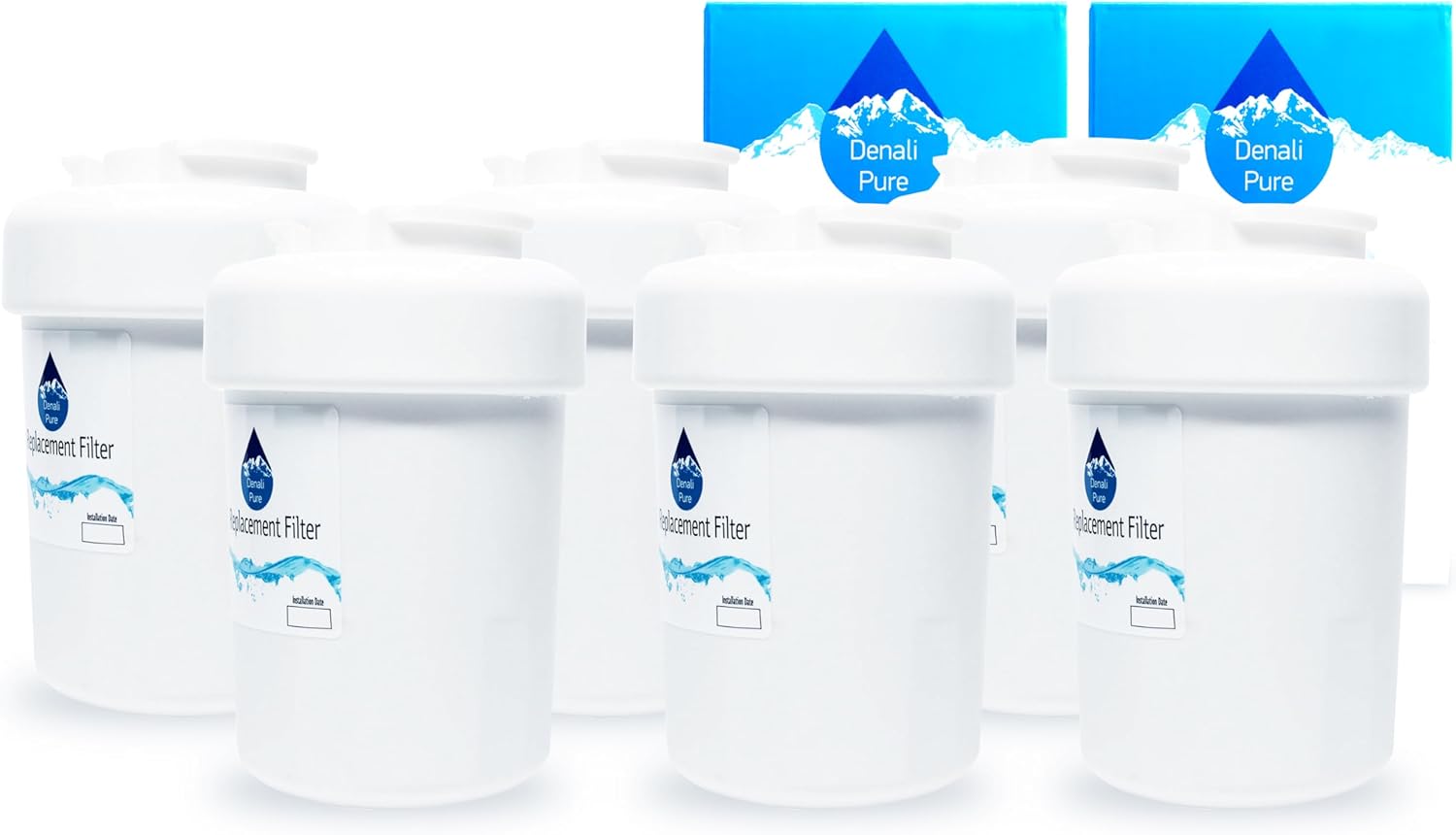 6-Pack Water Filter Replacement for General Electric GSH25JSXBSS Refrigerator - Compatible with General Electric MWF, MWFP Fridge Water Filter Cartridge