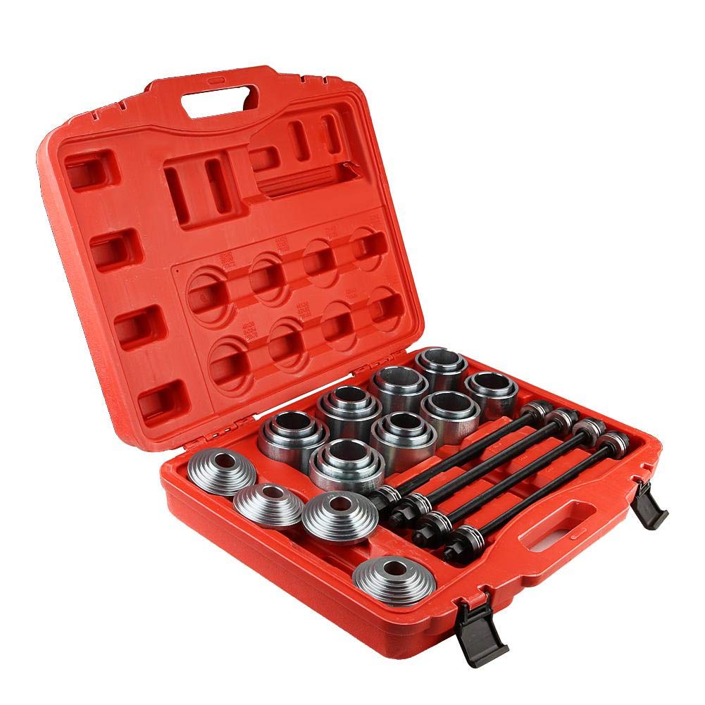 Kit de 36 outils universels pour l'extraction et l'insertion de bagues de roulements automobiles : outil de qualité professionnelle en acier au carbone pour ateliers, automobiles, camions et engins