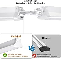 Vista 3 de FAITHSAIL Luz LED enlazable de 8 pies para tienda, 110 W, 12000 LM [equivalente a 350 W fluorescente] 5000 K, accesorio LED de 8 pies para garaje