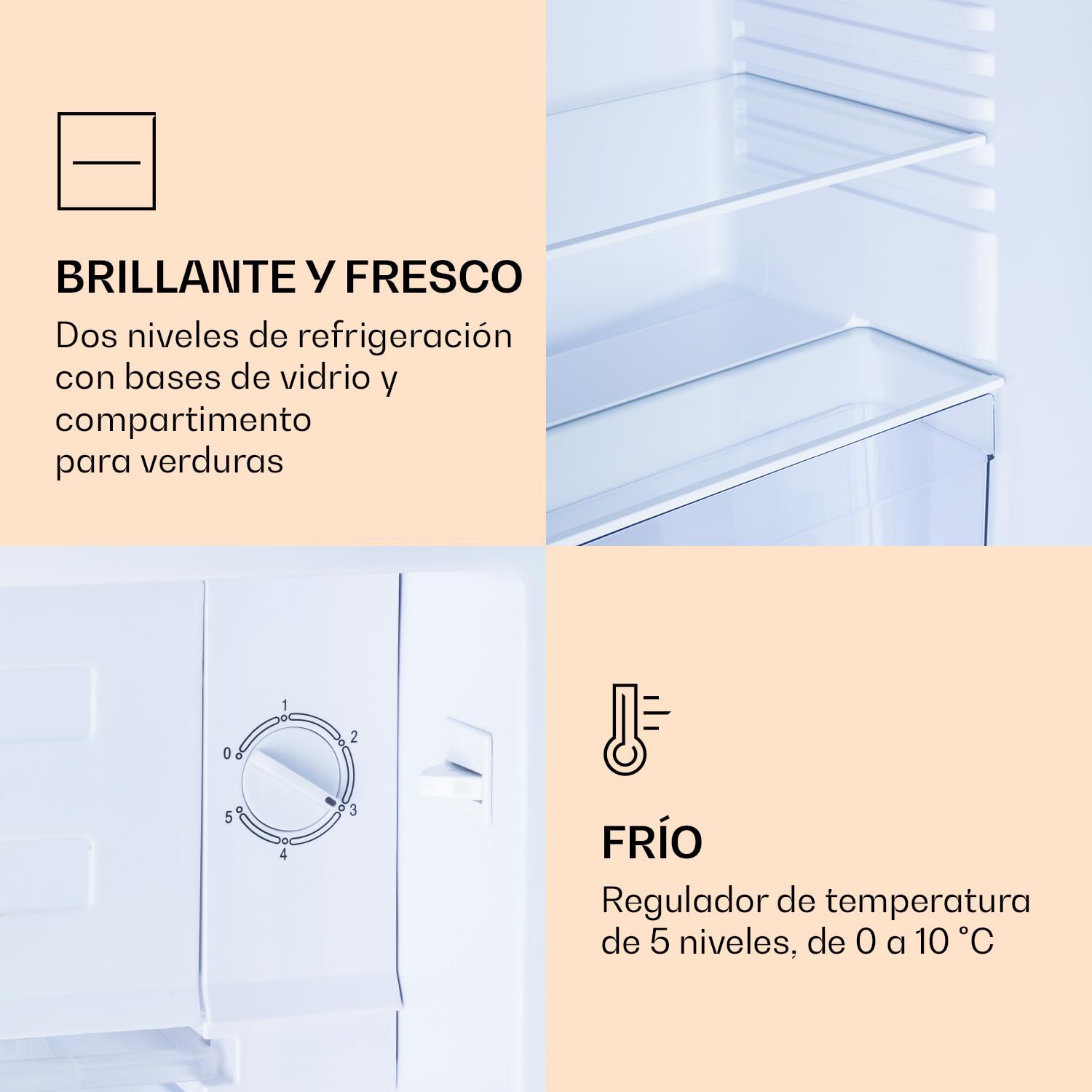 KLARSTEIN Nevera Pequeña Portátil con Congelador, Mini Frigorifico 79 l, Mini Nevera Habitación, Oficina, Frigorificos Pequeños de Bajo Consumo, Neveras Pequeñas Silenciosas, Minibar con 2 Estantes