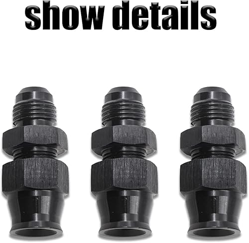 Miniatura 4 de Yonput 1 pieza de 6 AN macho Flare de tubería de aluminio, adaptador de montaje giratorio de combustible de aleación de aluminio de 38 pulgadas,