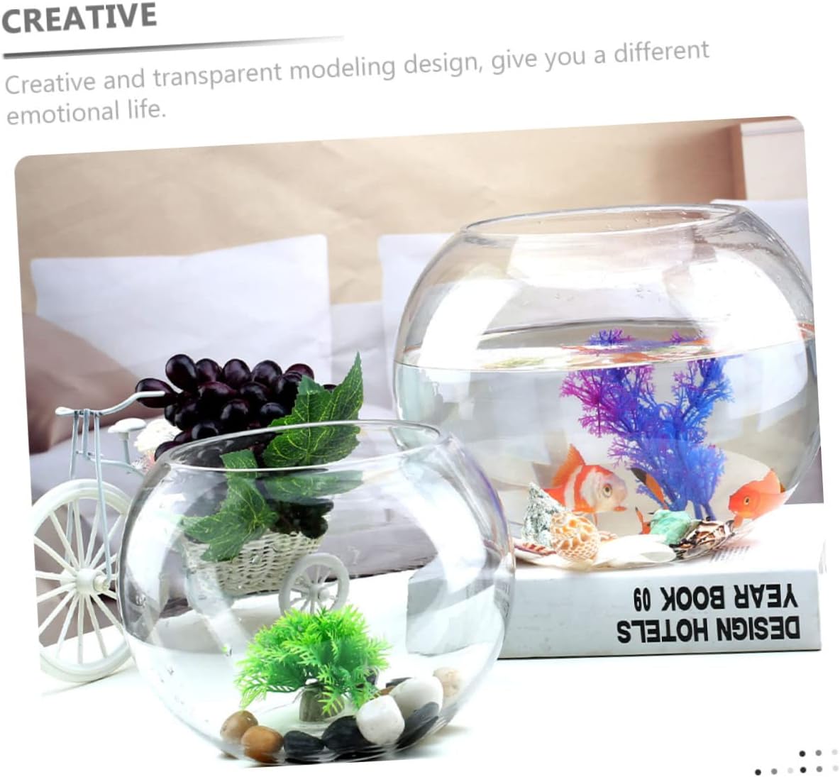 ULTECHNOVO Aquarium Tank for Betta Fish and Stylish Desktop Decor for Multi-Function Fish Bowl Smooth Design for Aquascaping
