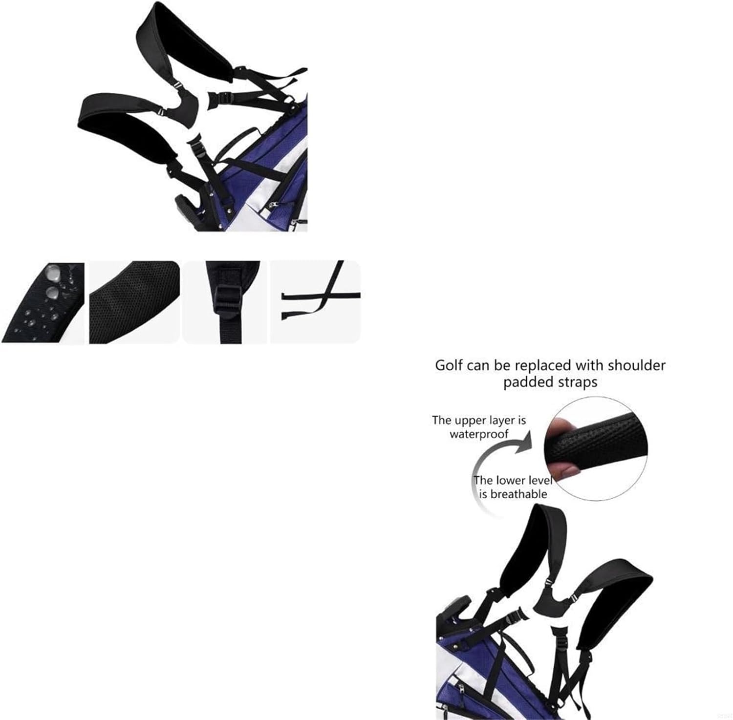 Golf Bag Straps Golf Bag Straps Replacement Comfort Double Shoulder Adjustable Nylon Backpack Accessories