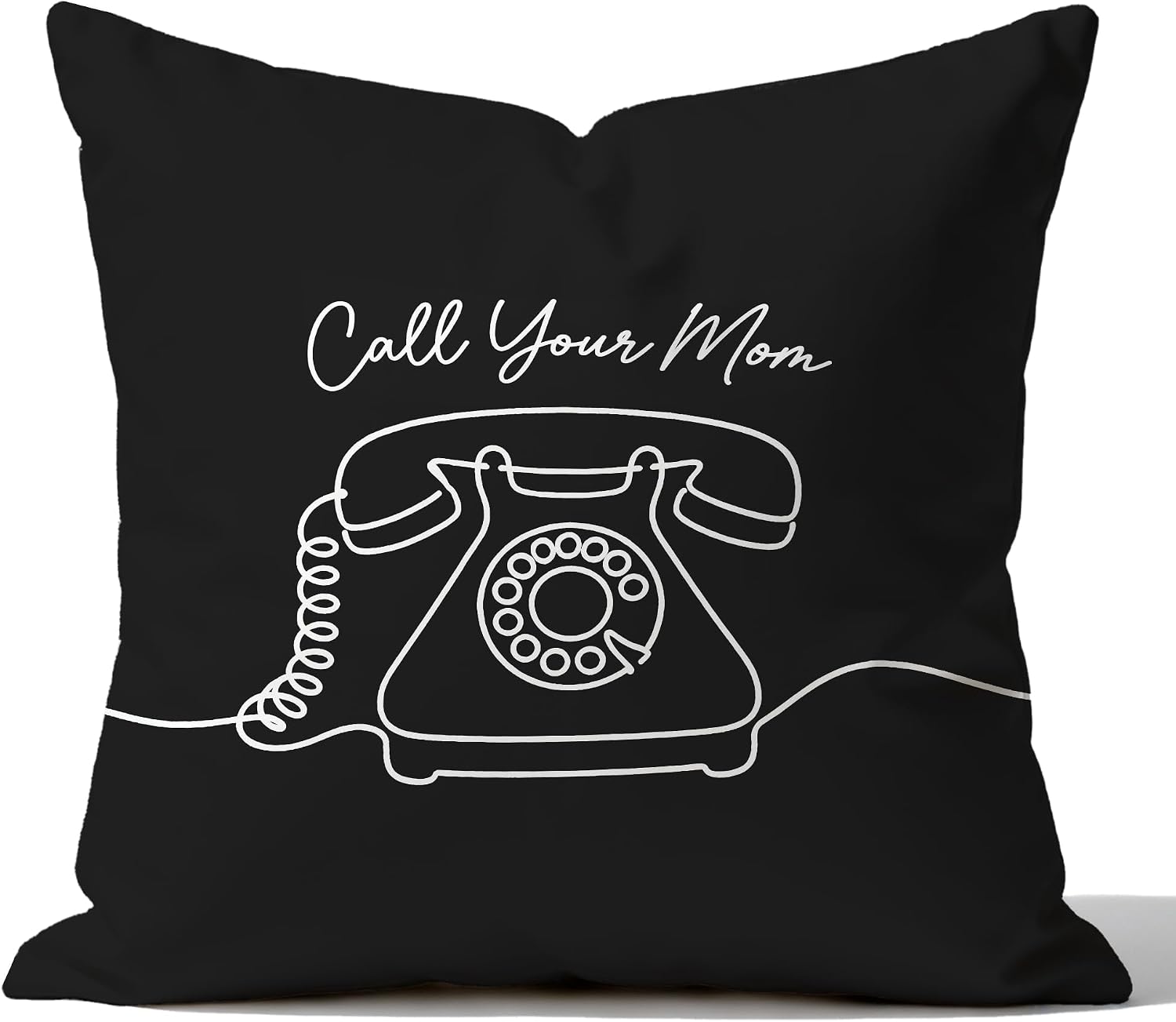 Preppy Black Call Your Mom Pillow Covers 18x18