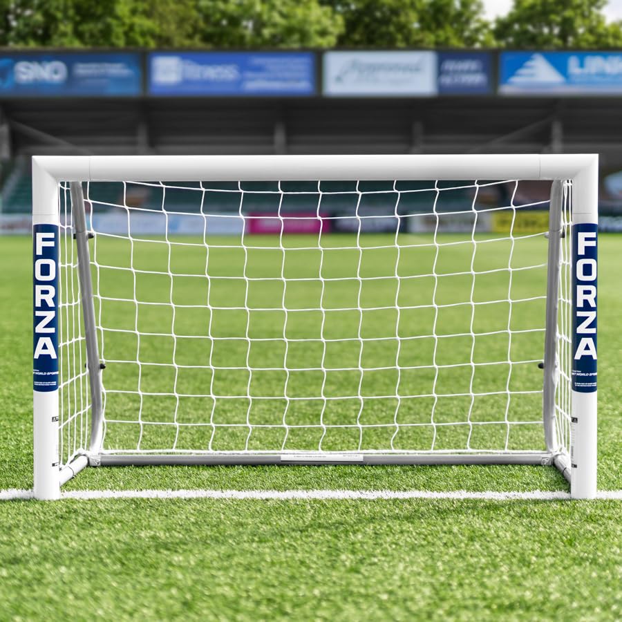 FORZA Alu60 Pro - Porta da calcio pieghevole [1,2 x 0,8 m], telaio resistente alle intemperie e rete in HDPE, design a sgancio rapido, per interni ed esterni