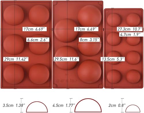 Miniatura 2 de Cozihom Moldes para bombas de chocolate, moldes de silicona semiesfera, molde de chocolate de medio círculo para bolas de chocolate, pasteles,