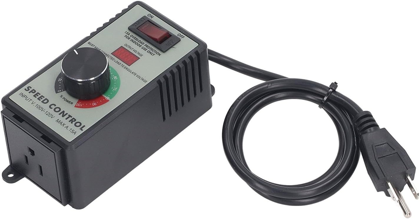 Variable Speed Fan Controller for Duct Inline Ventilation Blower - Adjustable 4000W Vent System Motor Speed Adjuster with US Plug
